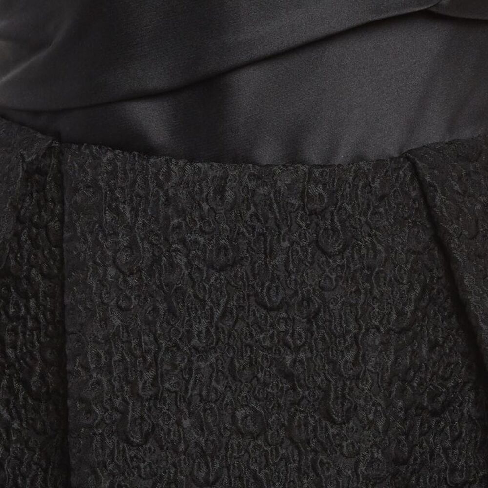 Lanvin Black Satin And Textured Jacquard Bow Detail Strapless Mini Dress M - Picture 4 of 7